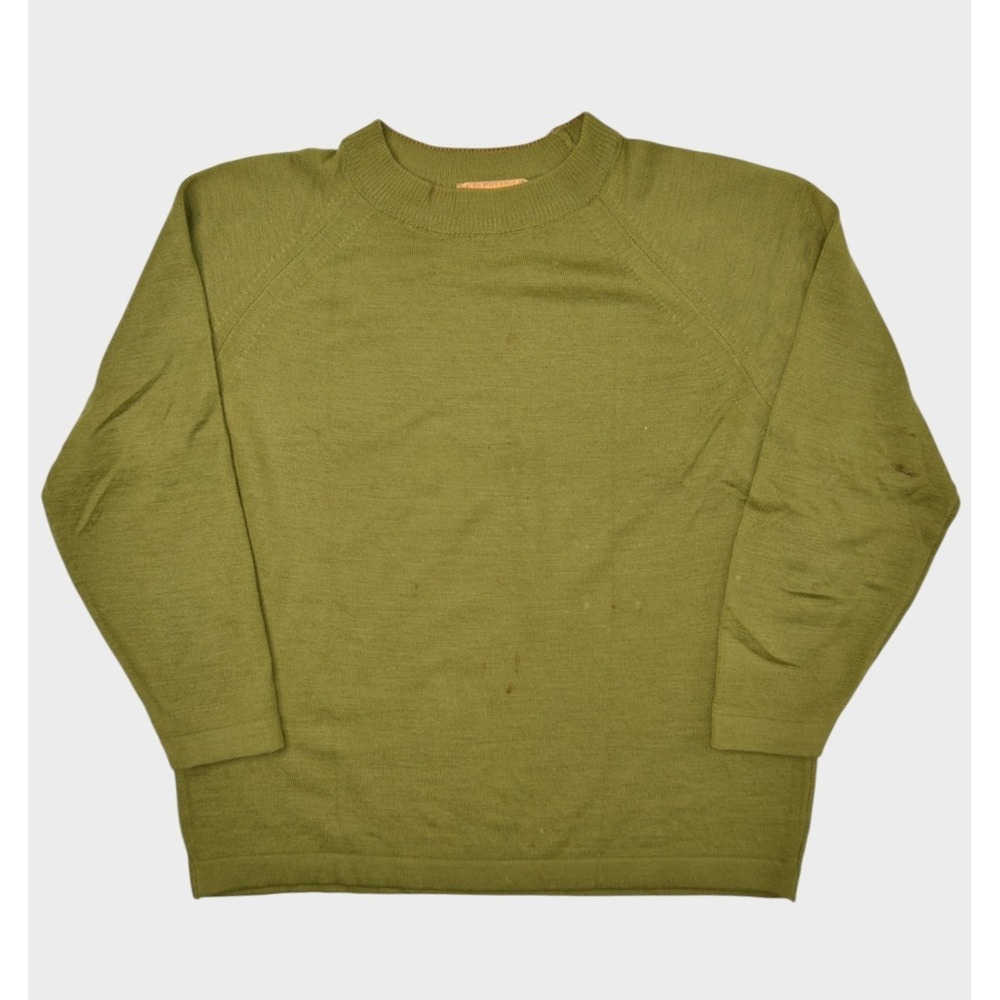 Vintage Pendleton Sweater Womens Small Green Wool 60s Raglan 3/4 Sleeve Made USA